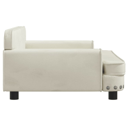 Sofa dla dzieci, kremowa, 90x53x30 cm, aksamit