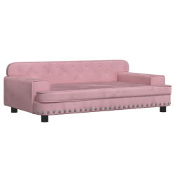 Sofa dla dzieci, różowa, 90x53x30 cm, aksamit