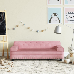 Sofa dla dzieci, różowa, 90x53x30 cm, aksamit