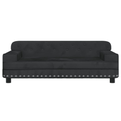 Sofa dla dzieci, czarna, 90x53x30 cm, aksamit