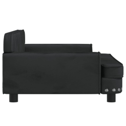 Sofa dla dzieci, czarna, 90x53x30 cm, aksamit