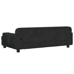 Sofa dla dzieci, czarna, 90x53x30 cm, aksamit