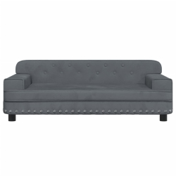 Sofa dla dzieci, ciemnoszara, 90x53x30 cm, aksamit