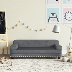 Sofa dla dzieci, ciemnoszara, 90x53x30 cm, aksamit