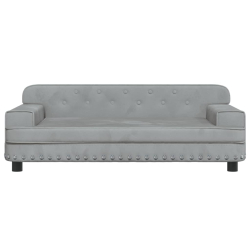 Sofa dla dzieci, jasnoszara, 90x53x30 cm, aksamit
