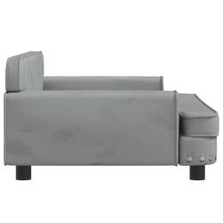 Sofa dla dzieci, jasnoszara, 90x53x30 cm, aksamit