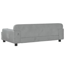 Sofa dla dzieci, jasnoszara, 90x53x30 cm, aksamit