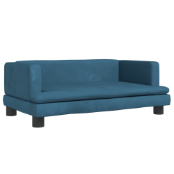 Sofa dla dzieci, niebieska, 80x45x30 cm, aksamit