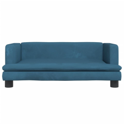 Sofa dla dzieci, niebieska, 80x45x30 cm, aksamit