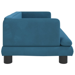 Sofa dla dzieci, niebieska, 80x45x30 cm, aksamit