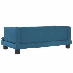Sofa dla dzieci, niebieska, 80x45x30 cm, aksamit