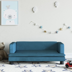 Sofa dla dzieci, niebieska, 80x45x30 cm, aksamit