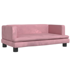 Sofa dla dzieci, różowa, 80x45x30 cm, aksamit