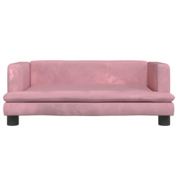 Sofa dla dzieci, różowa, 80x45x30 cm, aksamit