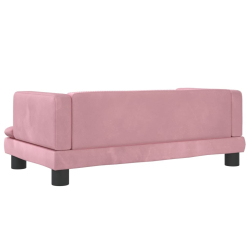 Sofa dla dzieci, różowa, 80x45x30 cm, aksamit