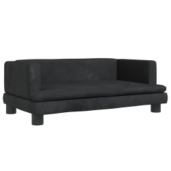 Sofa dla dzieci, czarna, 80x45x30 cm, aksamit