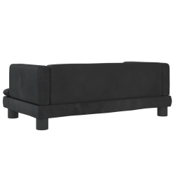Sofa dla dzieci, czarna, 80x45x30 cm, aksamit