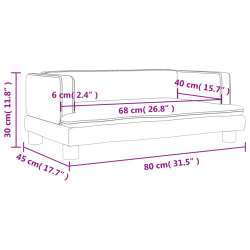 Sofa dla dzieci, czarna, 80x45x30 cm, aksamit