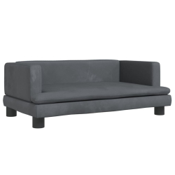 Sofa dla dzieci, ciemnoszara, 80x45x30 cm, aksamit