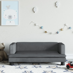 Sofa dla dzieci, ciemnoszara, 80x45x30 cm, aksamit