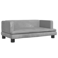 Sofa dla dzieci, jasnoszara, 80x45x30 cm, aksamit