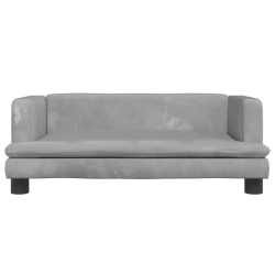 Sofa dla dzieci, jasnoszara, 80x45x30 cm, aksamit