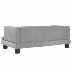 Sofa dla dzieci, jasnoszara, 80x45x30 cm, aksamit