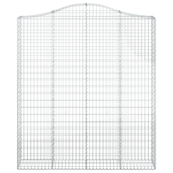 Kosze gabionowe, 4 szt, 200x30x220/240 cm, galwanizowane żelazo