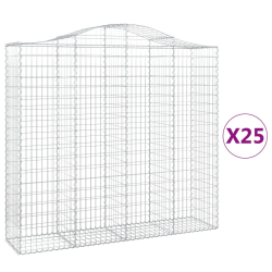Kosze gabionowe, 25 szt, 200x50x180/200cm, galwanizowane żelazo