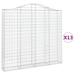Kosze gabionowe, 13 szt, 200x30x180/200cm, galwanizowane żelazo