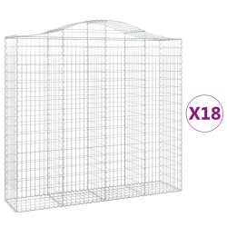 Kosze gabionowe, 18 szt, 200x50x180/200cm, galwanizowane żelazo