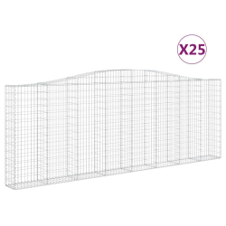 Kosze gabionowe, 25 szt, 400x30x140/160cm, galwanizowane żelazo