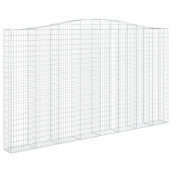 Kosze gabionowe, 6 szt, 400x30x220/240 cm, galwanizowane żelazo