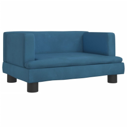 Sofa dla dzieci, niebieska, 60x40x30 cm, aksamit