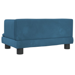 Sofa dla dzieci, niebieska, 60x40x30 cm, aksamit