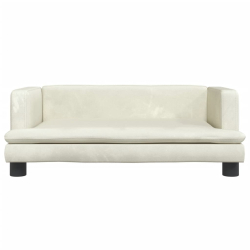 Sofa dla dzieci, kremowa, 80x45x30 cm, aksamit