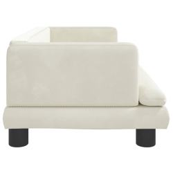 Sofa dla dzieci, kremowa, 80x45x30 cm, aksamit
