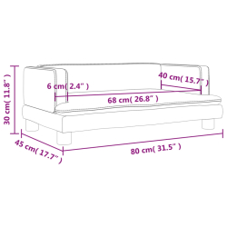 Sofa dla dzieci, brązowa, 80x45x30 cm, aksamit