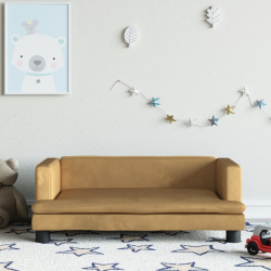 Sofa dla dzieci, brązowa, 80x45x30 cm, aksamit