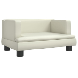 Sofa dla dzieci, kremowa, 60x40x30 cm, sztuczna skóra