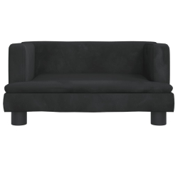Sofa dla dzieci, czarna, 60x40x30 cm, aksamit