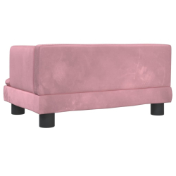 Sofa dla dzieci, różowa, 60x40x30 cm, aksamit