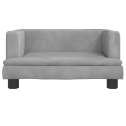 Sofa dla dzieci, jasnoszara, 60x40x30 cm, aksamit