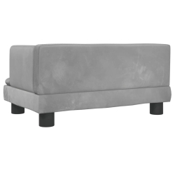 Sofa dla dzieci, jasnoszara, 60x40x30 cm, aksamit