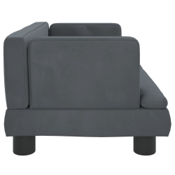 Sofa dla dzieci, ciemnoszara, 60x40x30 cm, aksamit