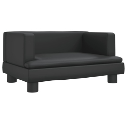 Sofa dla dzieci, czarna, 60x40x30 cm, sztuczna skóra