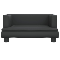 Sofa dla dzieci, czarna, 60x40x30 cm, sztuczna skóra