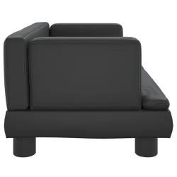 Sofa dla dzieci, czarna, 60x40x30 cm, sztuczna skóra