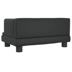 Sofa dla dzieci, czarna, 60x40x30 cm, sztuczna skóra