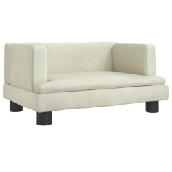 Sofa dla dzieci, kremowa, 60x40x30 cm, aksamit